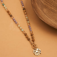 Toggle Necklace 20" Bekah Beaded Jasper + Amazonite