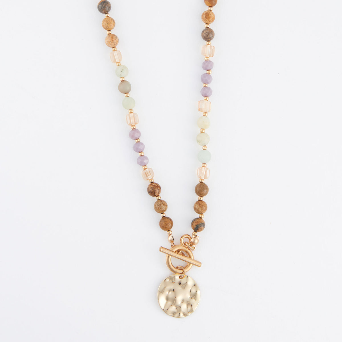 Toggle Necklace 20" Bekah Beaded Jasper + Amazonite