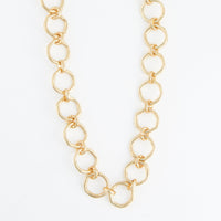 Chain Necklace Simone 16" Textured Gold Linked Design