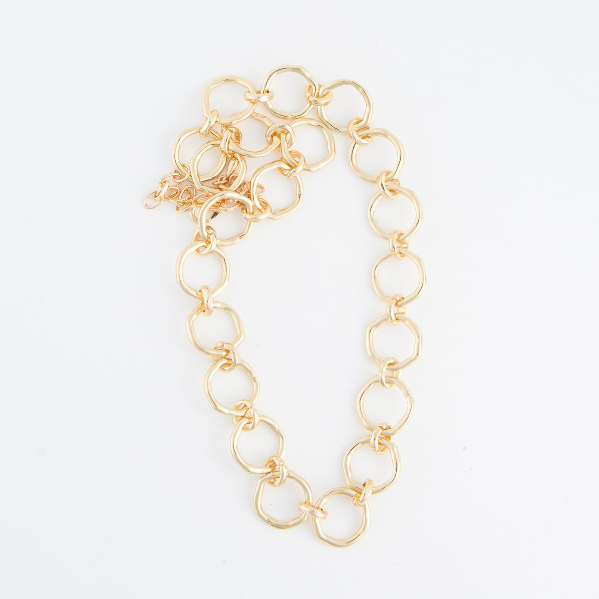 Chain Necklace Simone 16" Textured Gold Linked Design