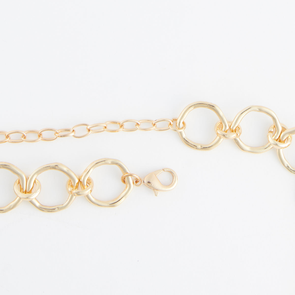 Chain Necklace Simone 16" Textured Gold Linked Design