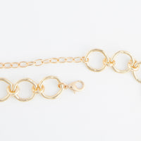 Chain Necklace Simone 16" Textured Gold Linked Design