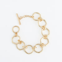 Toggle Bracelet Simone Textured Gold Linked Chain Design