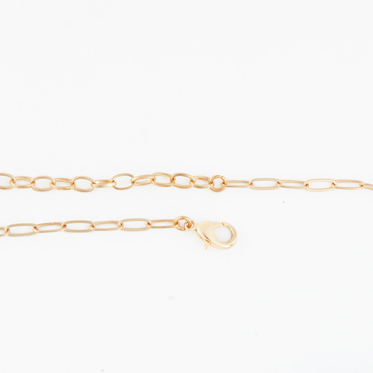 Beaded Necklace Nola 18" Gold Paperclip Chain + Green Beads