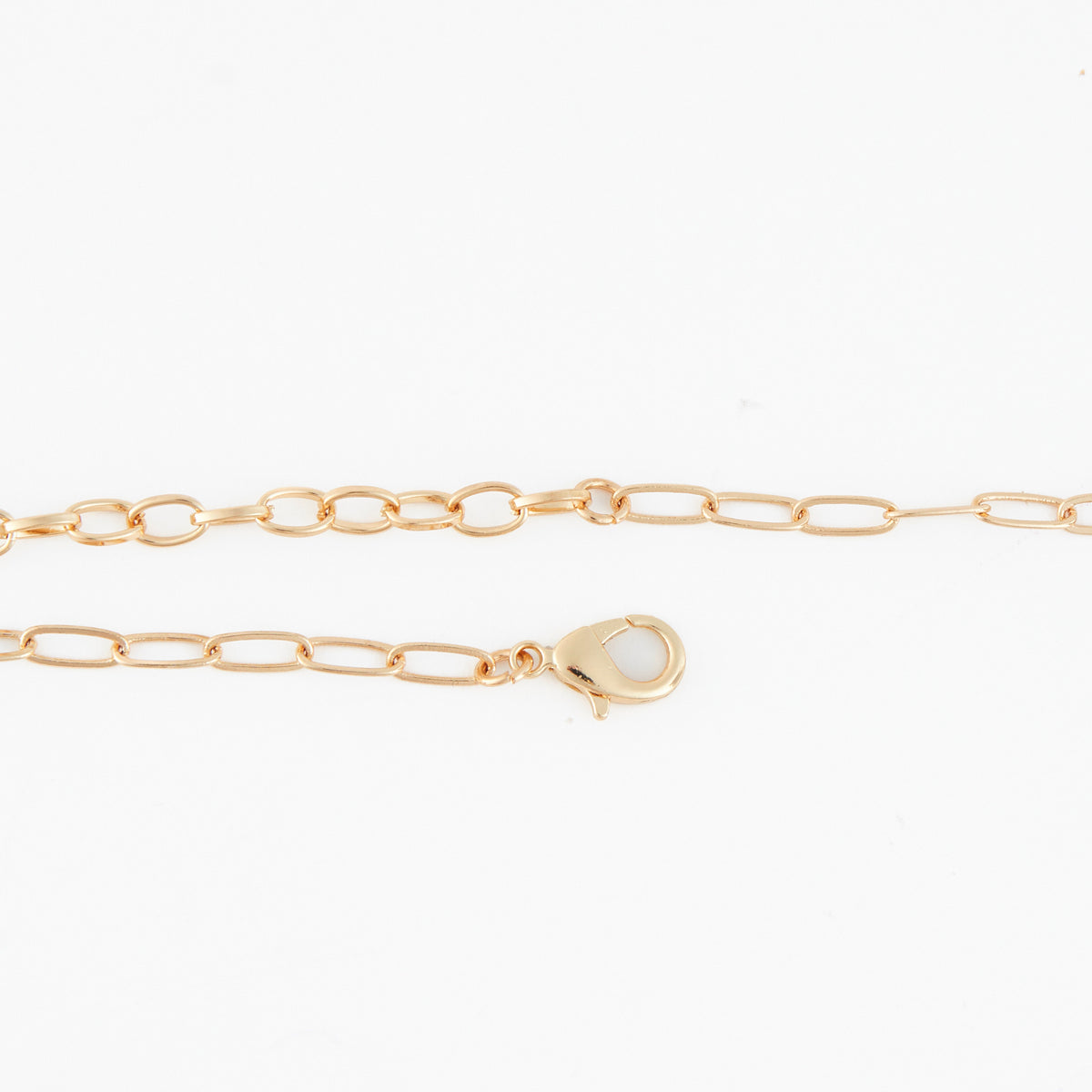 Beaded Necklace Selene 18" Gold Paperclip Chain + Red Beads