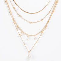 Layered Necklace Wren Pearl 22" Pendant Chain Necklace