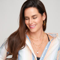 Layered Necklace Wren Pearl 22" Pendant Chain Necklace