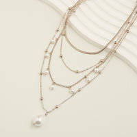 Layered Necklace Wren Pearl 22" Pendant Chain Necklace