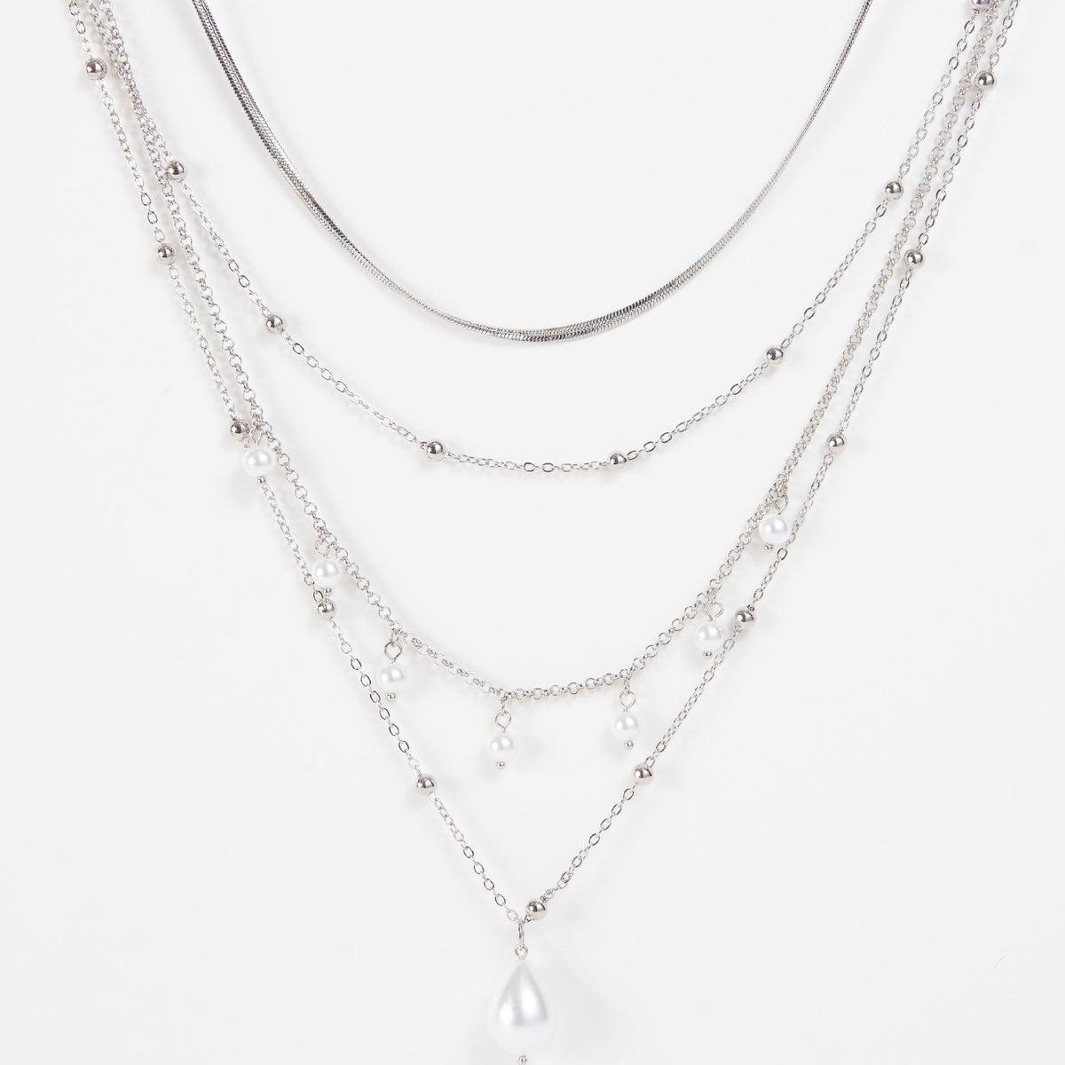 Layered Necklace Wren Pearl 22" Pendant Chain Necklace