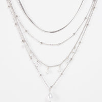 Layered Necklace Wren Pearl 22" Pendant Chain Necklace