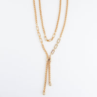 Lariat Necklace Marlowe 15" Chunky Layered Chains