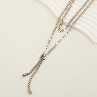 Lariat Necklace Marlowe 15" Chunky Layered Chains