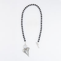 Pendant Necklace Violette 18" Beaded Toggle Heart Charm