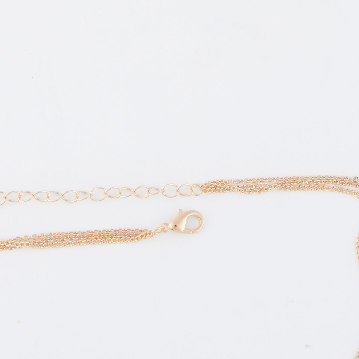 Layered Necklace Char 15" Gold Side Cross Gem Pendant