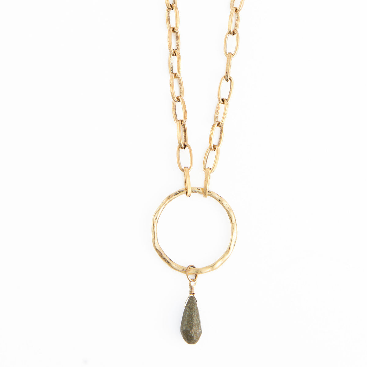 Pendant Necklace Tate 18" Hammered Ring Copper Ore Charm