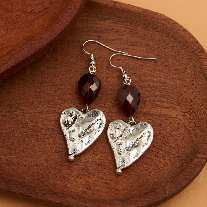 Drop Earrings Wild Spirit Western Hammer Textured Heart