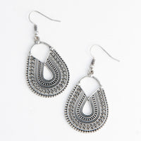 Drop Earrings Wild Spirit Western Silver Textured Curved