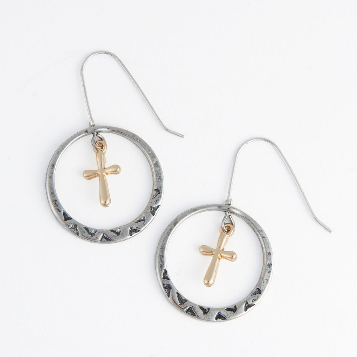 Drop Earrings Wild Spirit Western Ring Gold Cross Charm