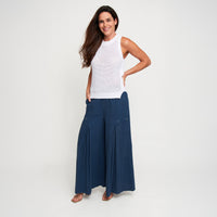 Pants Wide Leg Afton Linen Blend Side Zipper Pockets