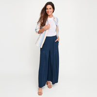 Pants Wide Leg Afton Linen Blend Side Zipper Pockets