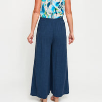 Pants Wide Leg Afton Linen Blend Side Zipper Pockets