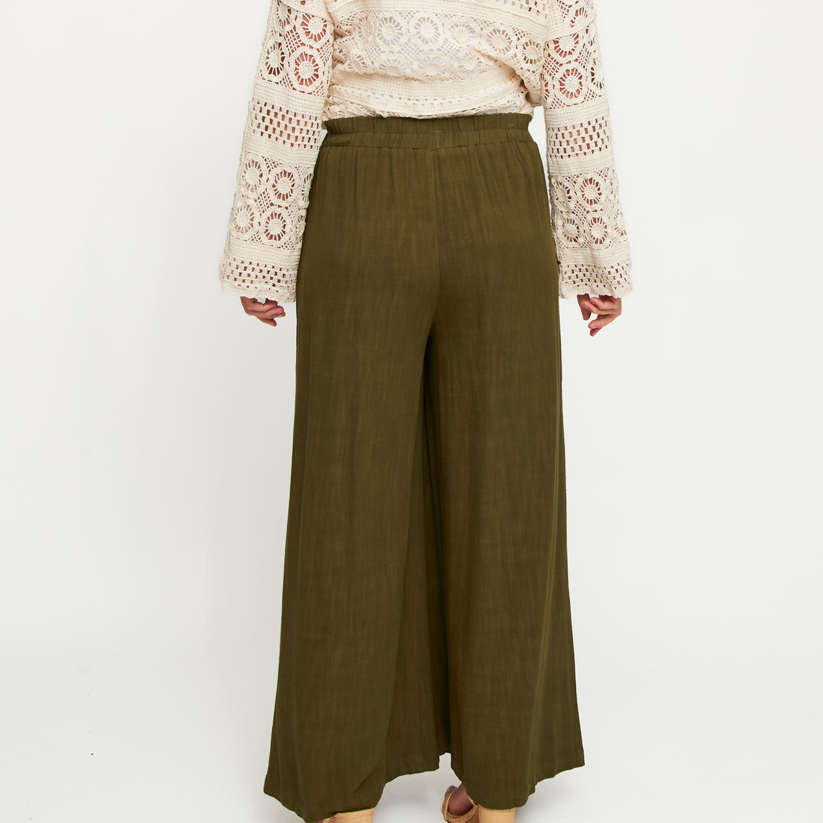 Pants Wide Leg Afton Linen Blend Side Zipper Pockets
