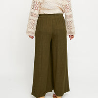 Pants Wide Leg Afton Linen Blend Side Zipper Pockets