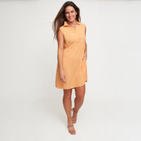 Sleeveless Dress Camille Collared Button V-Neck with Pockets
