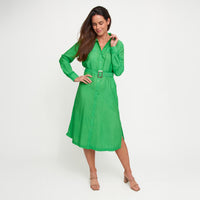 Maxi Dress Savana Long Sleeve Button Front with Pockets