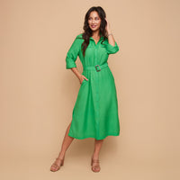 Maxi Dress Savana Long Sleeve Button Front with Pockets
