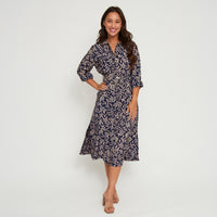 Maxi Dress Savana Long Sleeve Button Front with Pockets
