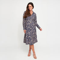 Maxi Dress Savana Long Sleeve Button Front with Pockets