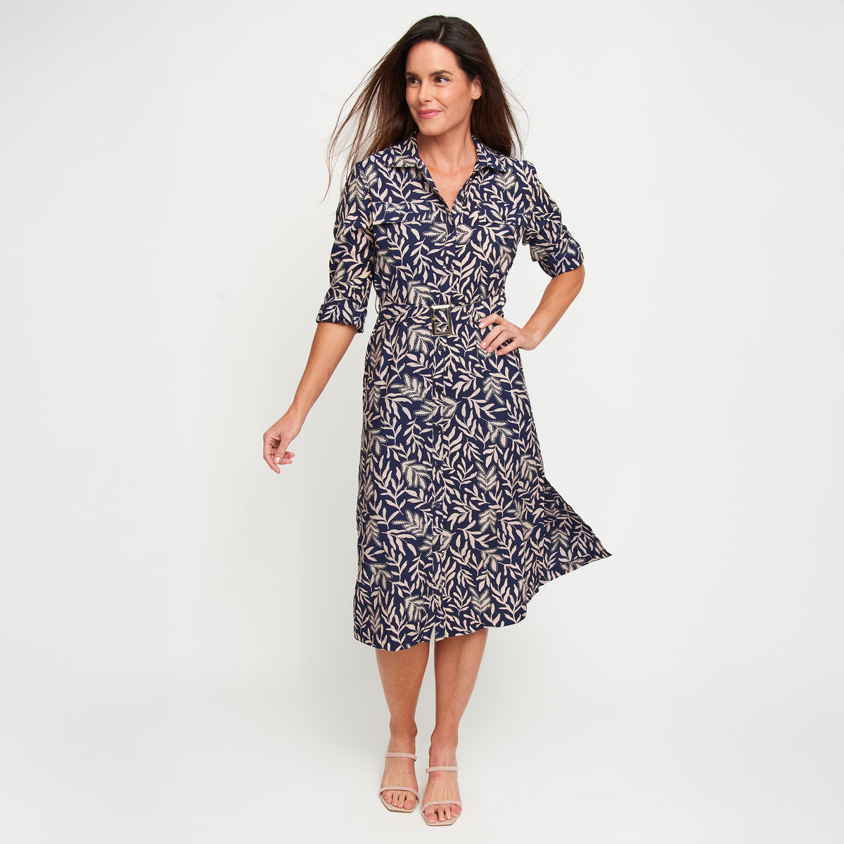 Maxi Dress Savana Long Sleeve Button Front with Pockets