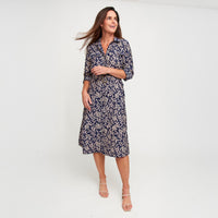 Maxi Dress Savana Long Sleeve Button Front with Pockets