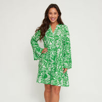 Midi Dress Elia Long Bell Sleeve V-Neck Tiered Skirt