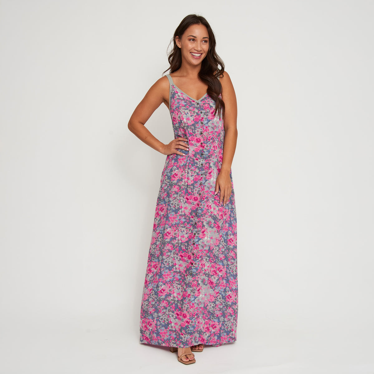 Maxi Dress Sorelle Adjustable Straps with Pockets