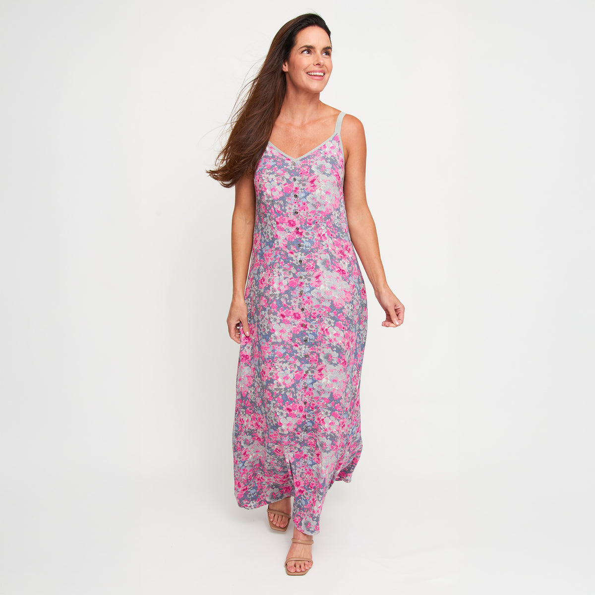 Maxi Dress Sorelle Adjustable Straps with Pockets