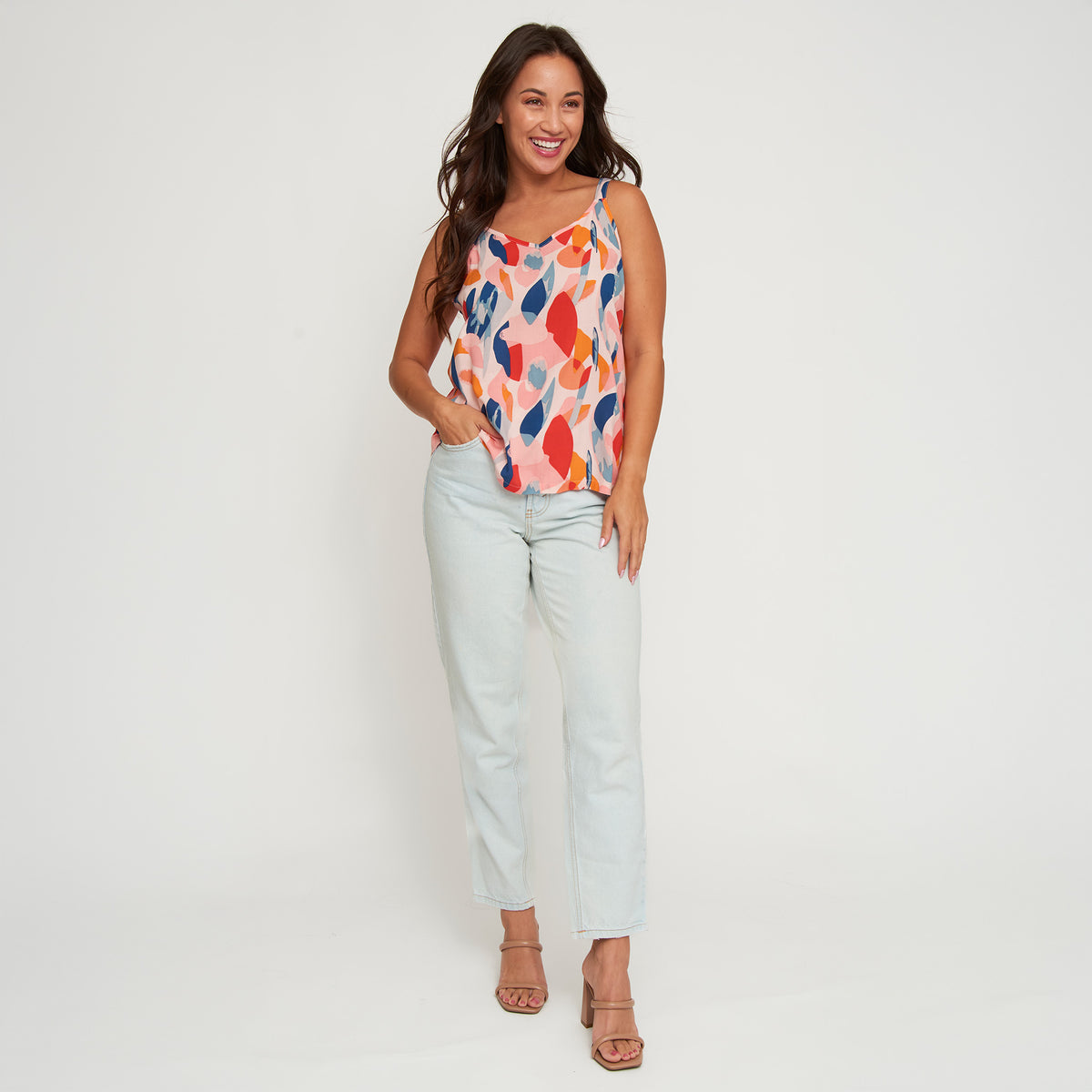 Tank Top Ayla Adjustable Wide Strap Patterned Shirt