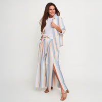 Button Up Shirt Wynn Striped Long Sleeve Collared Top