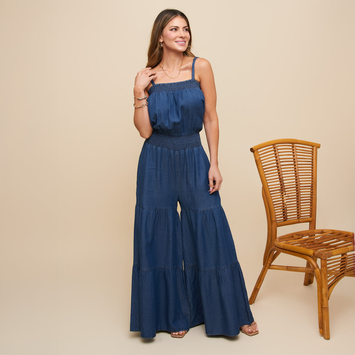 Flare Jumpsuit Sylvie Wide Leg Sleeveless with Pockets