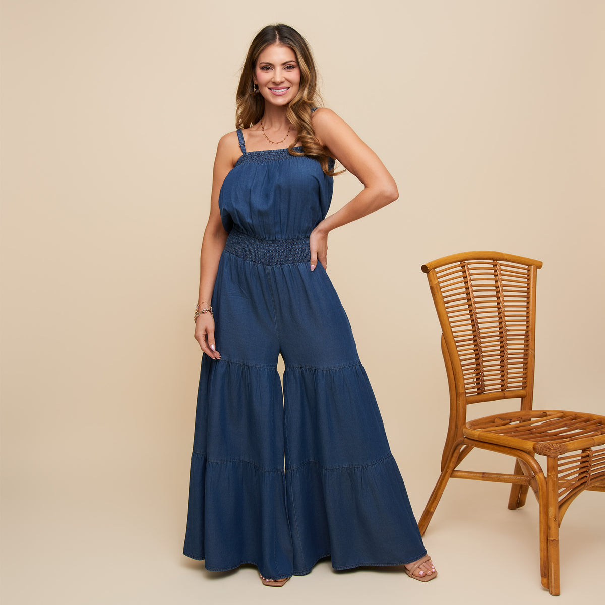 Flare Jumpsuit Sylvie Wide Leg Sleeveless with Pockets
