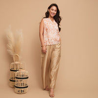 Cargo Pant Laine Wide Leg Elastic Tie Waist with Pockets