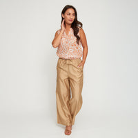 Cargo Pant Laine Wide Leg Elastic Tie Waist with Pockets