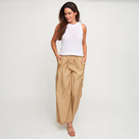Cargo Pant Laine Wide Leg Elastic Tie Waist with Pockets