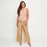 Cargo Pant Laine Wide Leg Elastic Tie Waist with Pockets