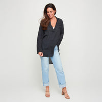 Swim Shirt Lila Deep V-Neck Cover Up Top with Front Pocket