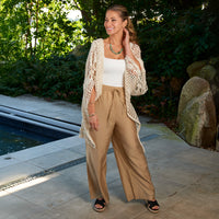 Knit Cardigan Iris Open Crochet Kimono Cotton Cover Up