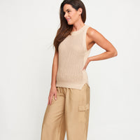 Tank Top Mira Cotton Sleeveless Sweater Knit Top
