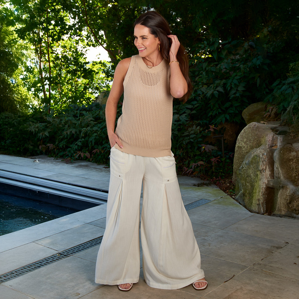 Tank Top Mira Cotton Sleeveless Sweater Knit Top