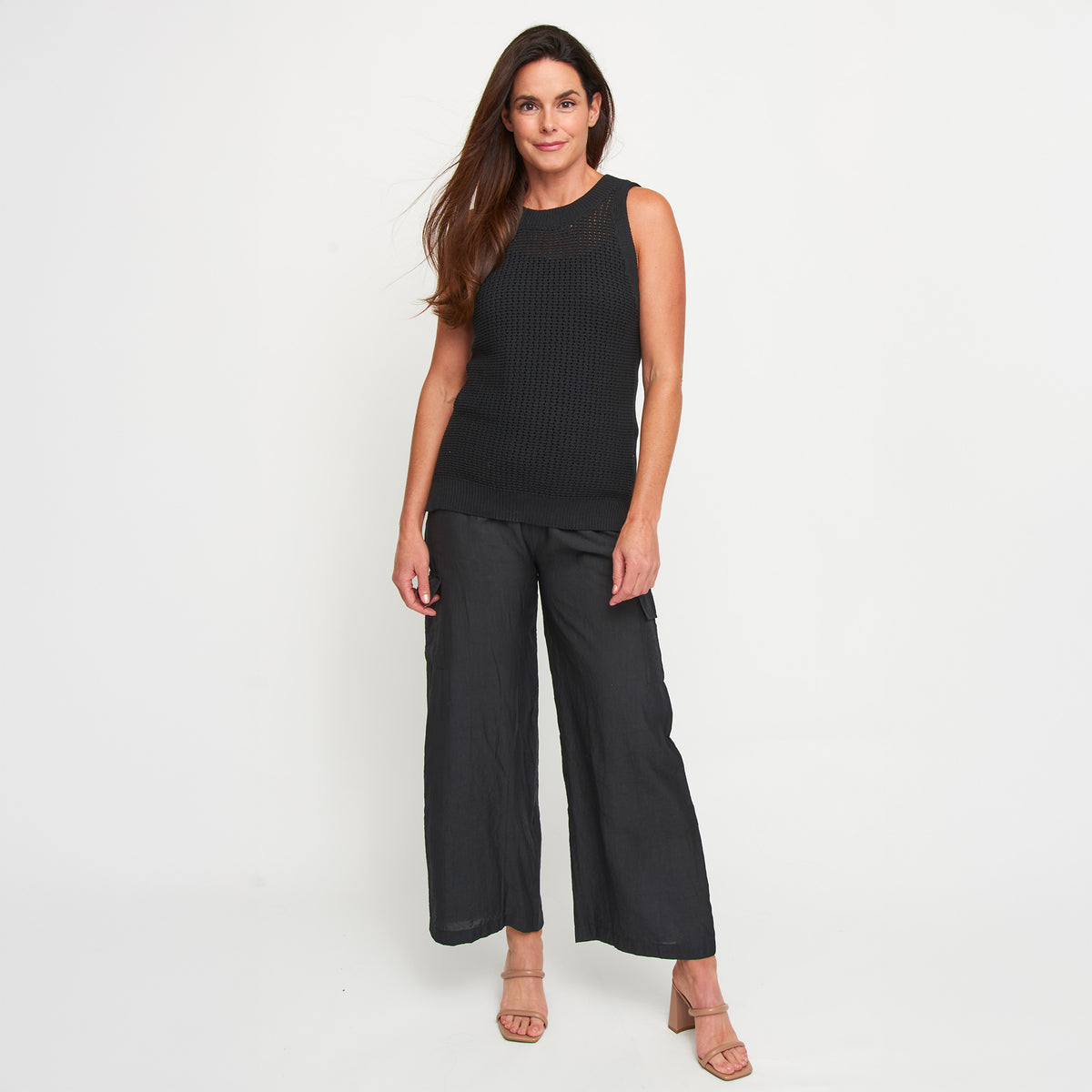 Tank Top Mira Cotton Sleeveless Sweater Knit Top